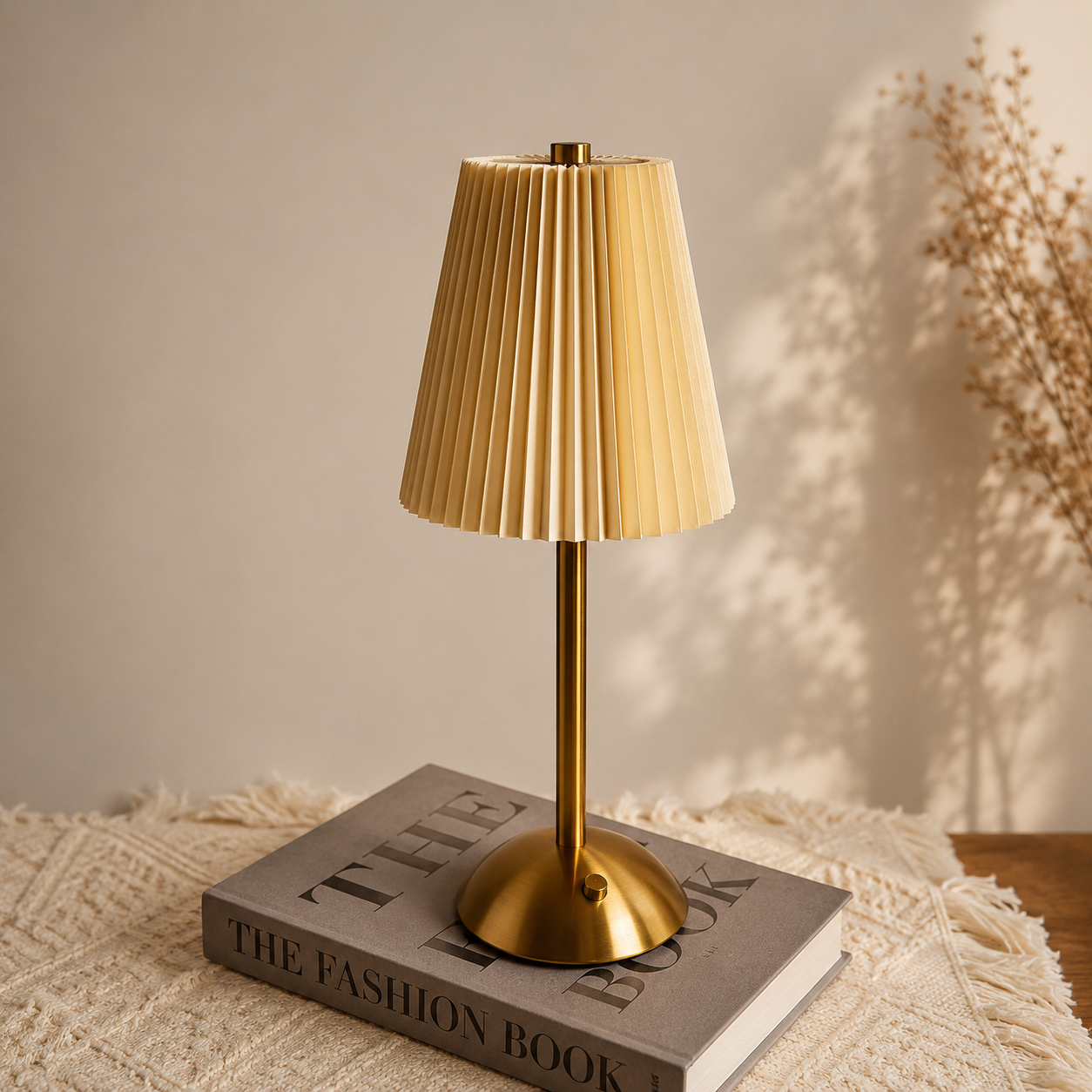 Moderne plissierte LED-Tischlampe, Touch-Steuerung