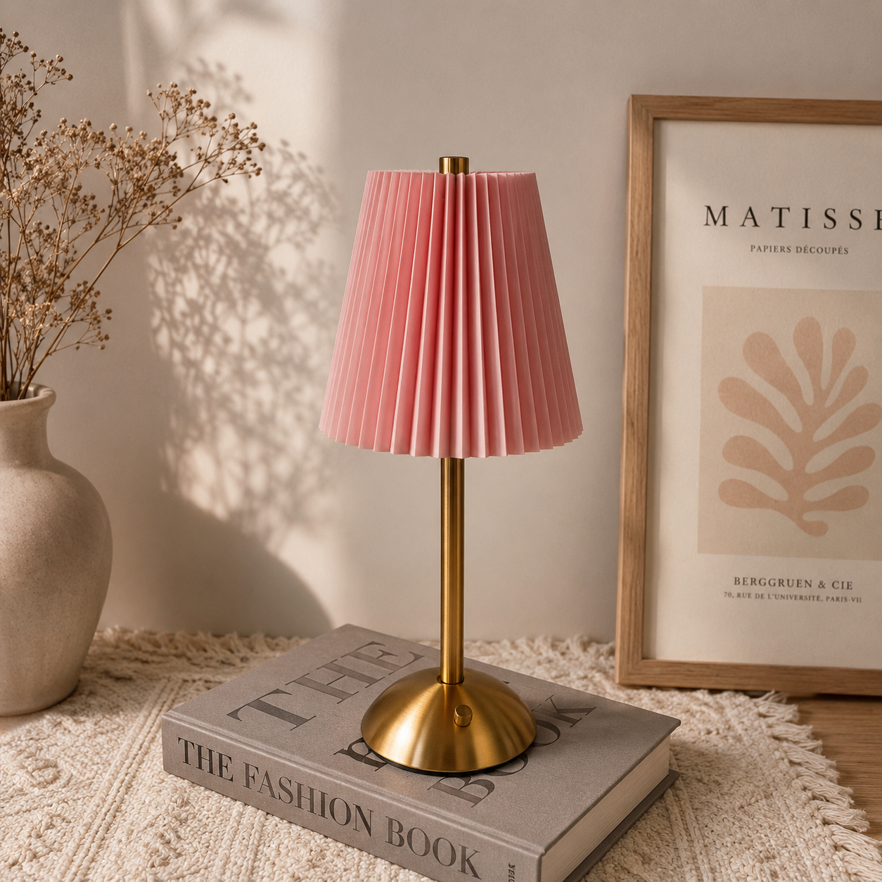 Moderne plissierte LED-Tischlampe, Touch-Steuerung