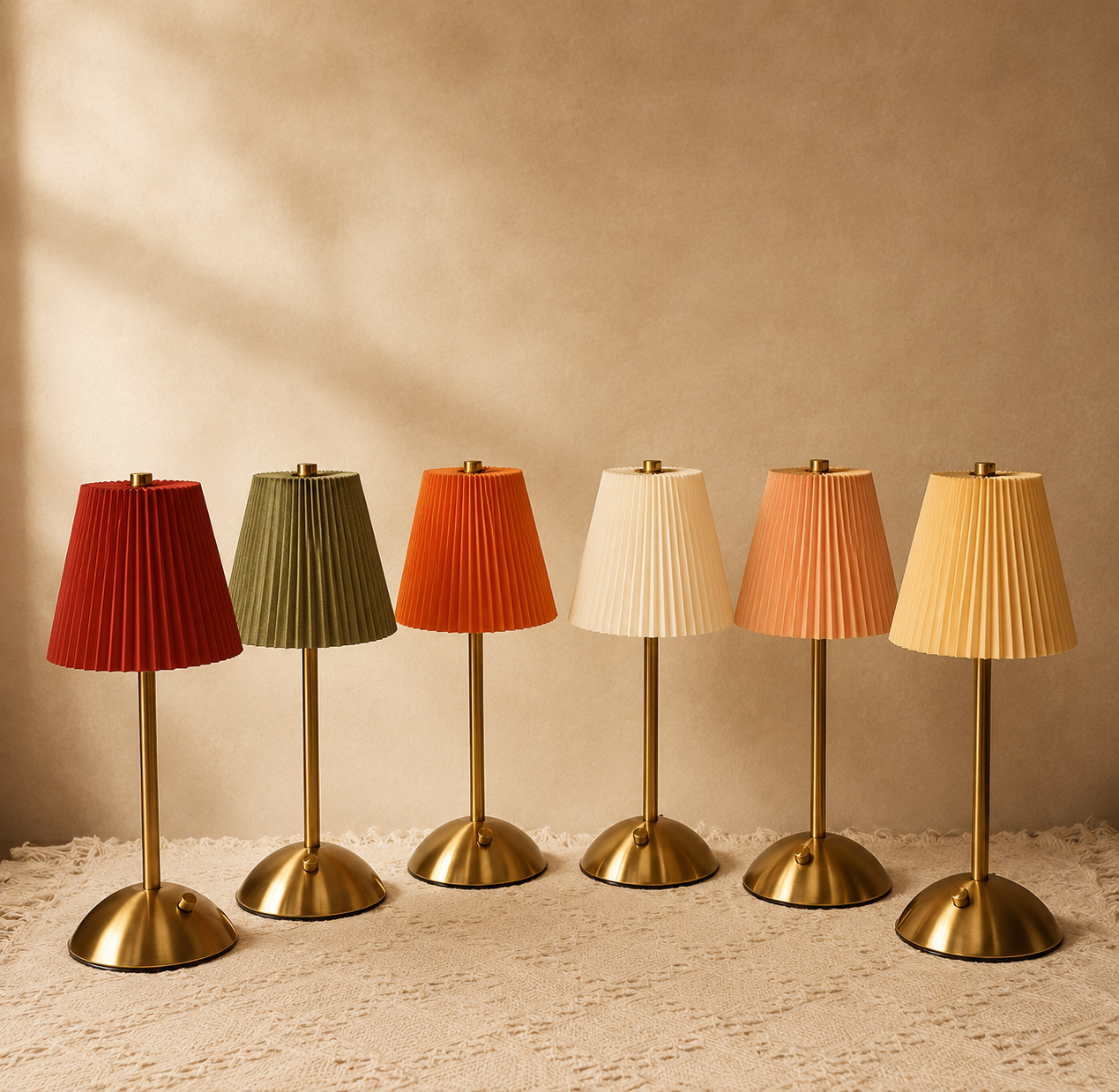 Moderne plissierte LED-Tischlampe, Touch-Steuerung