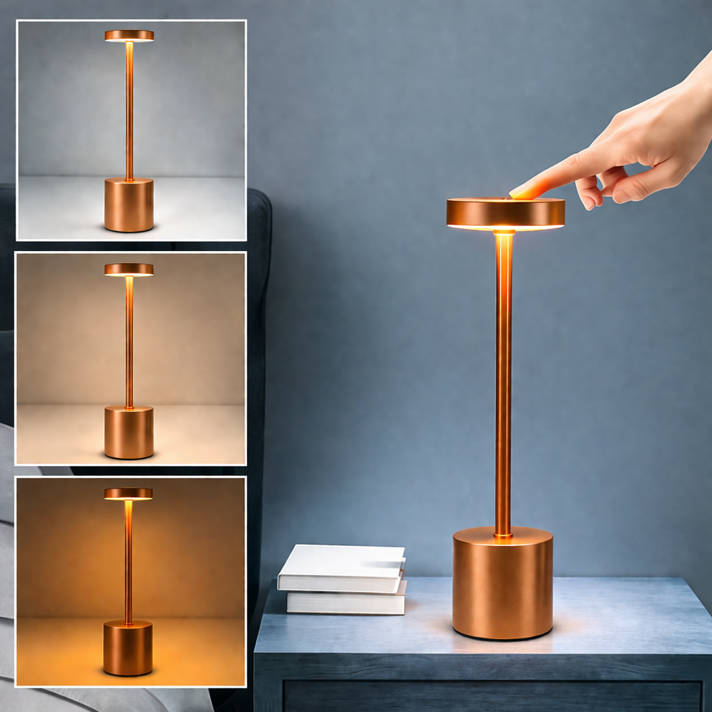 Luxus Lampe LED Tischlampe - Aufladbare Kabellose Dimmbare Metall Lampe - Moderne Design Lampe - Elegantes Ambiente Licht