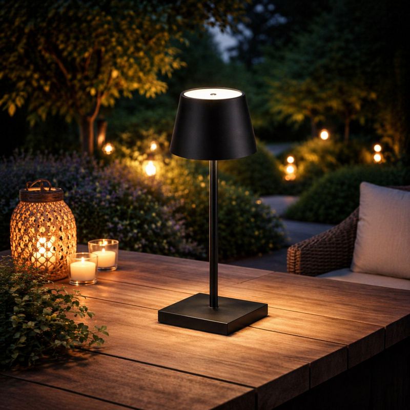 LED Lampe Akku Stehlampe für Wohnzimmer - Aufladbare Kabellose Dimmbare Moderne Lampe