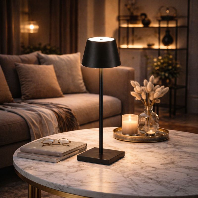 LED Lampe Akku Stehlampe für Wohnzimmer - Aufladbare Kabellose Dimmbare Moderne Lampe