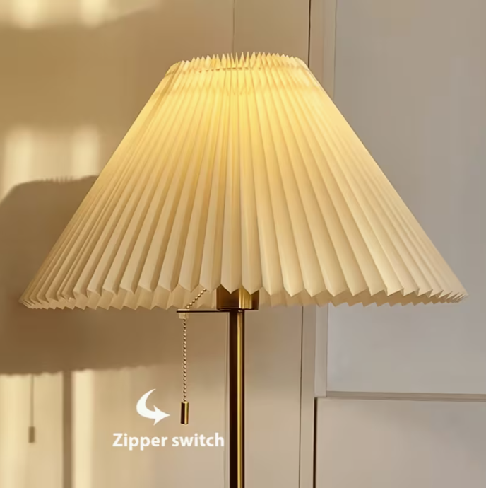 Stehlampe, Moderne Standlampe Vintage-Leselampe Minimalistische Plissé-Stehlampe für den Innenbereich Zuhause